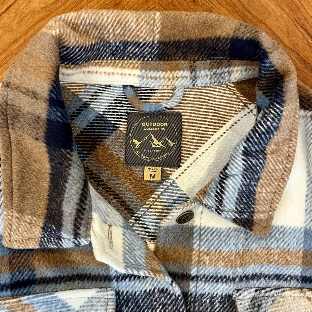 26 International Oversized Plaid Butten up Fleece Jacket Shaket Shirt. Women’s M - Picture 2 of 12